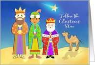 Merry Christmas Follow the Star with Wise Men or Three Kings card