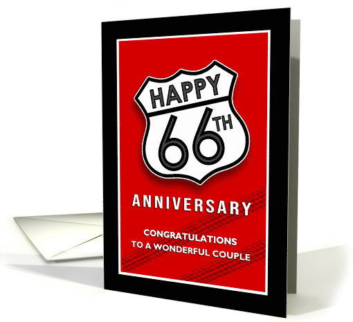 66th Anniversary Congratulations Route 66 Sign for Anniversary card