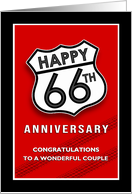 66th Anniversary Congratulations Route 66 Sign for Anniversary card