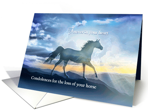 Horse at Sunrise with Light Rays Sympathy on Loss of Your Horse card