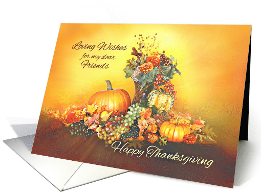 For my Friends Happy Thanksgiving Pumpkins and Autumn Leaves card