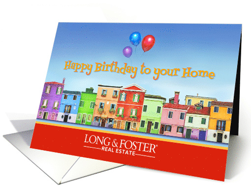 Long and Foster Logo Happy Birthday to House from Realtor card