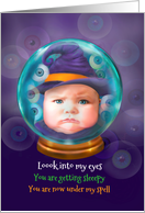 Happy Halloween Crystal Ball Baby Look into My Eyes card