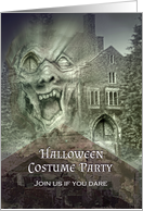 Halloween Costume Party Invitation with Screaming Gargoyle card