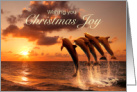 Christmas Dolphins Leaping for Joy card