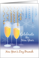 Brunch Invitation for New Year’s Day Champagne Glasses card