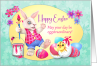 Happy Easter for Eggstraordinary Kid Chick Hatching from Egg card