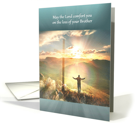 Loss of Brother Sympathy with Man in Circle of Light and Cross card