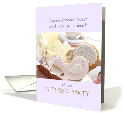 Cute Cookies Sip and See Party to Meet our Baby card (1768080)