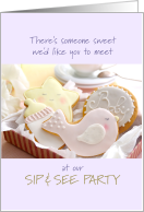 Cute Cookies Sip and See Party to Meet our Baby card