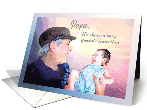 Papa and Grandchild for Grandparents Day Cute Baby and Man in Cap card