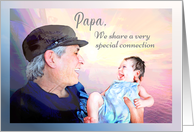 Papa and Grandchild for Grandparents Day Cute Baby and Man in Cap card