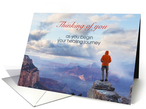 Thinking of You on Your Healing Journey Man on Rock card (1869436)