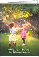Happy Sisters Day to My Sister Two little Girls Playing with Bubbles card