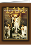 Happy Easter, Jesus is the Resurrection, Christ with Angels card