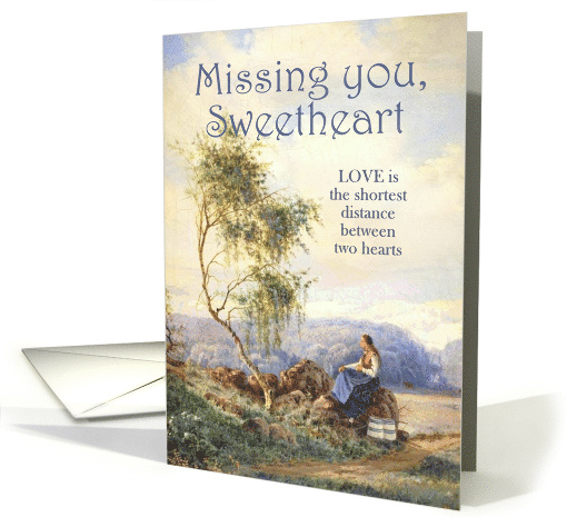 Missing You Sweetheart and Thinking of You My Husband with Love card