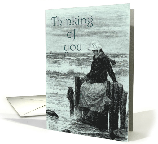 Thinking of You Across the Miles, Girl on Pier card (760005)