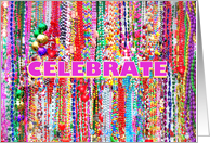 Mardi Gras Baubles and Beads Celebrate Happy Mardi Gras card