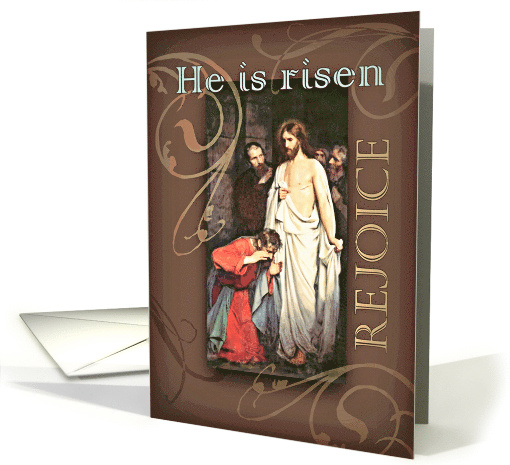 Happy Easter Rejoice He is Risen Resurrection of Jesus card (774109)