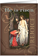 Happy Easter Rejoice He is Risen Resurrection of Jesus card