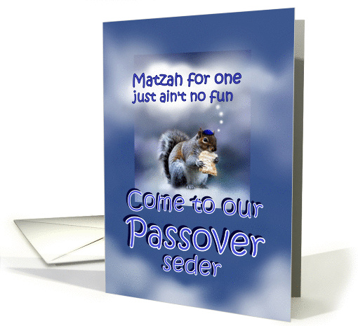 Invitation to Passover Seder, Happy Passover Squirrel card (777755)