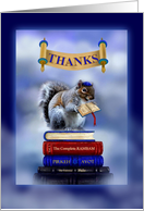 Cute Squirrel Says Thank You for Bar Mitzvah Gift card