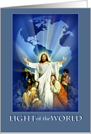 Happy Easter Jesus is the Light of the World Planet Earth and Christ card