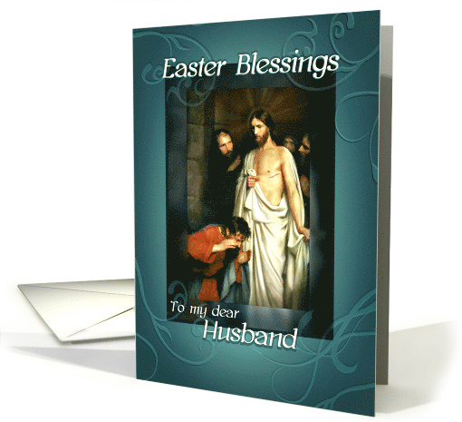 Happy Easter Blessings to my Husband Jesus is Risen Empty Tomb card