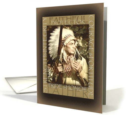Native American Father's Day, to Husband from Wife, Father's Day card