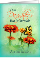 Invitation to our Daughter’s Bat Mitzvah with Zinnia and Butterfly card