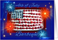 Invitation 4th of July Barbeque, Cake and Fireworks Party Invitation card