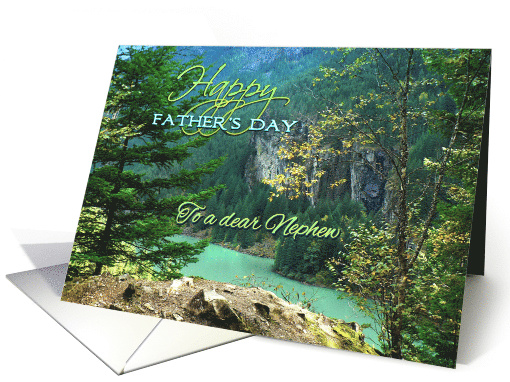 Father's Day for Nephew, Beautiful Aqua Lake Diablo in Washington card