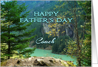 Father’s Day for Coach, Aqua Lake Diablo in Washington card