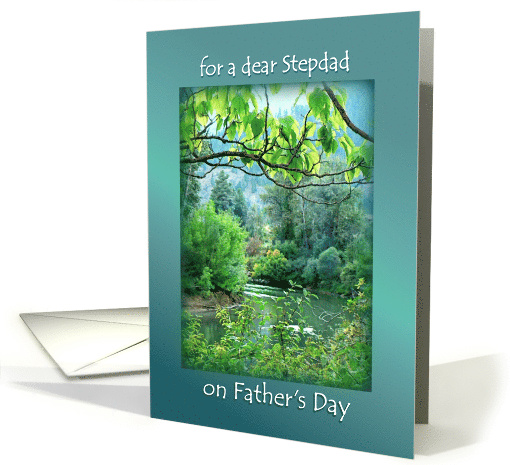 Father's Day for Stepdad, River Scene Happy Father's Day Step Dad card