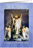 Happy Easter Sister in Law, Easter Blessings, Jesus and Angels card