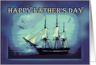 Happy Father’s Day with Sailing Ship on Sea for Fathers’ Day card