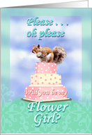 Flower Girl, Cute Squirrel card
