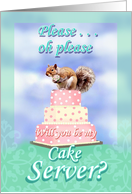 Cake Server, Cute Squirrel card