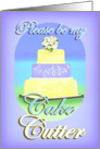 Be My Cake Cutter, Lavender and Yellow Cake card