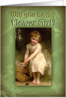 Be My Flower Girl Be in My Wedding Sweet Girl with Basket card