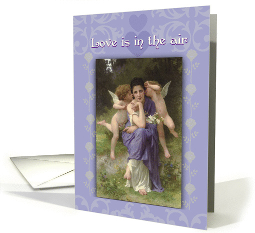Bridal Lingerie Shower Invitation, Lavender with Cupids card (802573)