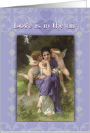 Bridal Lingerie Shower Invitation, Lavender with Cupids card