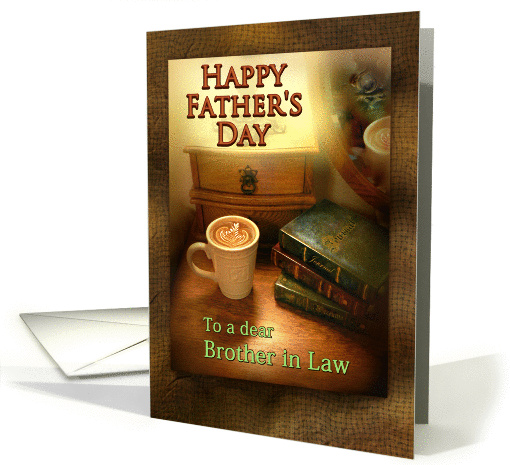 To Brother in Law, Happy Father's Day Coffee Mug with Swirls card