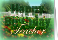 To Teacher, Birthday Flower Garden card