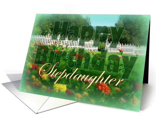 To Stepdaughter, Happy Birthday Flower Garden card (810267)