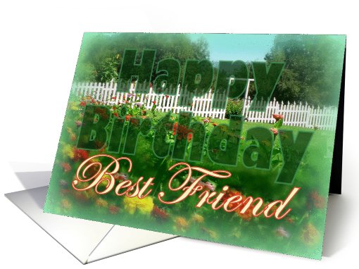 To Best Friend, Birthday Flower Garden card (810280)