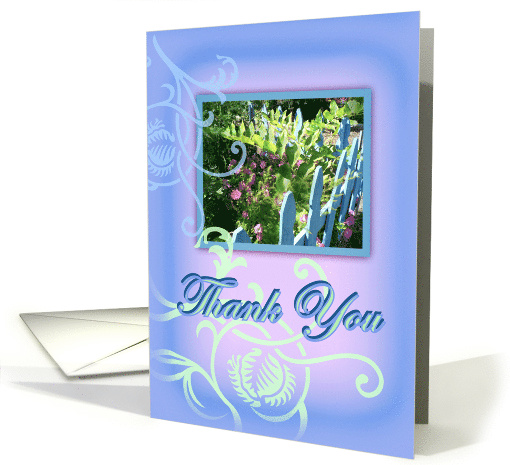 Thank You, Blue Picket Fence card (810544)