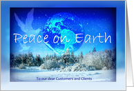 Happy New Year from Business to Clients Peace on Earth card