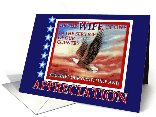 Thank You Military Wife Military Spouse Appreciation Flying Eagle card