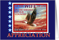 Thank You Military Wife Military Spouse Appreciation Flying Eagle card